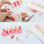 Close up of numbered nail polish display sticks