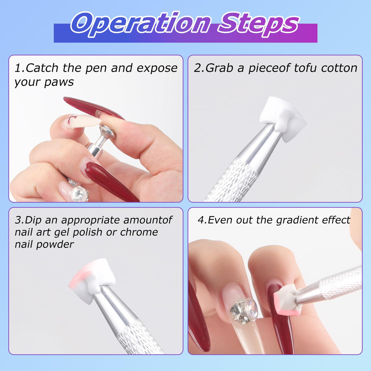 Using a sponge cube with gel polish for nail art