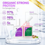 Close up of Gelike Ec nail strengthener application on fingernails