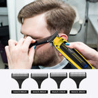 HIENA PRO electric trimmer for men showing the R shaped blunt edge safety design