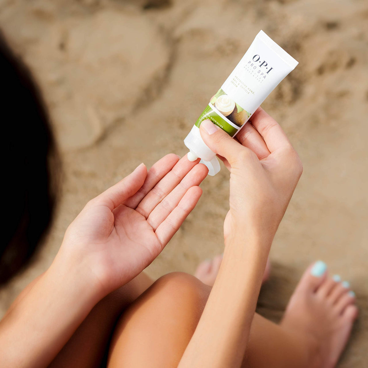 Close up of OPI ProSpa nourishing hand and nail cream tube