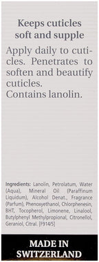 Close up of Mavala cuticle softening serum conditioner packaging