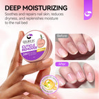 Close up of Gelike Ec cuticle balm application on fingernails