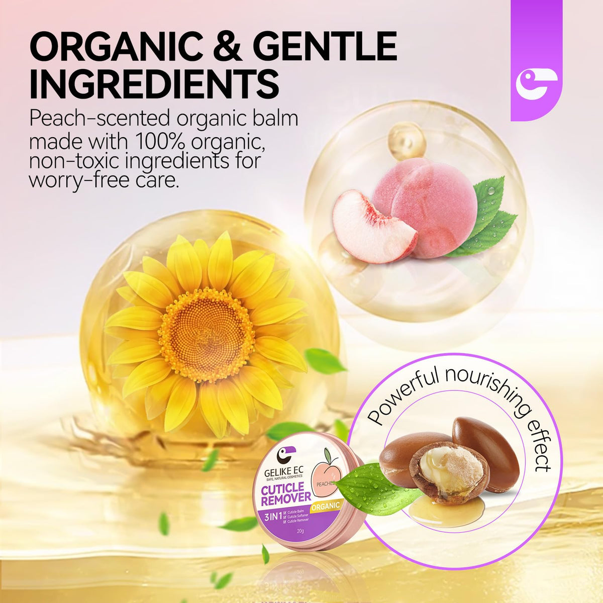 Small 20 gram container of Gelike Ec cuticle moisturizer