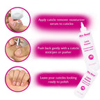 Back side of Mia Secret cuticle care product bottle