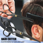 WFOEJEJ salon scissors kit organized neatly inside its protective black zippered storage case