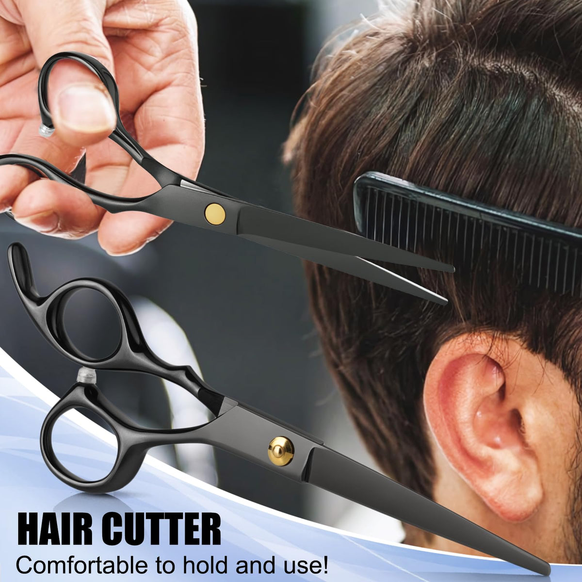 WFOEJEJ salon scissors kit organized neatly inside its protective black zippered storage case