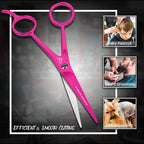 Rampage Surgical pink haircutting scissors showcasing the sharp convex blade edge for professional styling.