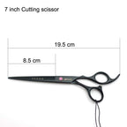 Premium black finish barber cutting and thinning scissors set