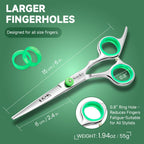 Ergonomic finger rest design of SEIMEIKEN Japanese stainless steel professional haircutting scissors