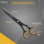 Haryalilondon 6.5 inch stainless steel hair cutting shears demonstrating precision alignment for barber styling