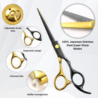 Wenshall hair scissors kit including the styling comb hair clip and cleaning accessories.