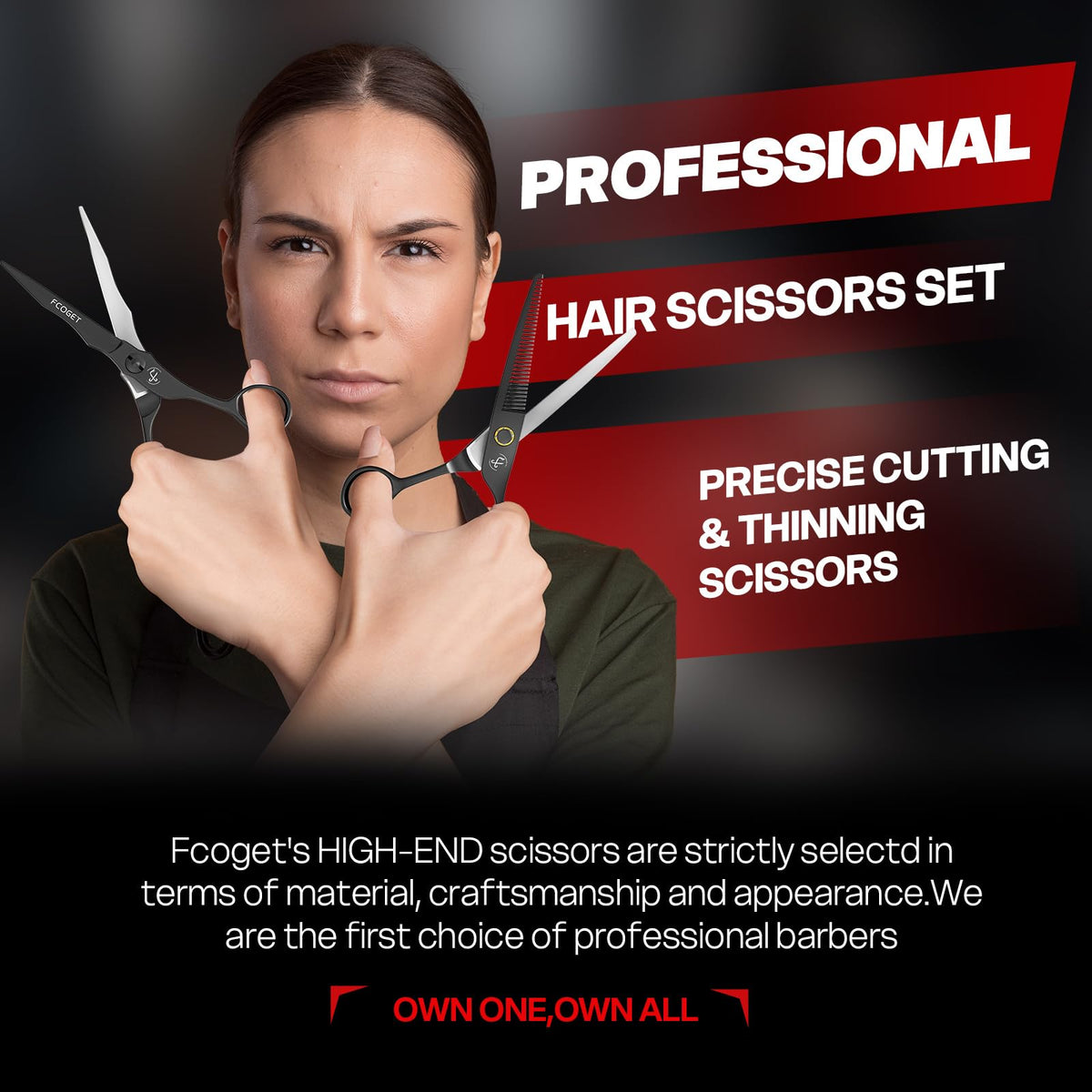 Fcoget haircutting kit accessories including microfiber cleaning cloth and tension adjuster tool