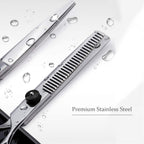Fcysy hair scissors kit neatly organized inside the premium protective black leather storage case