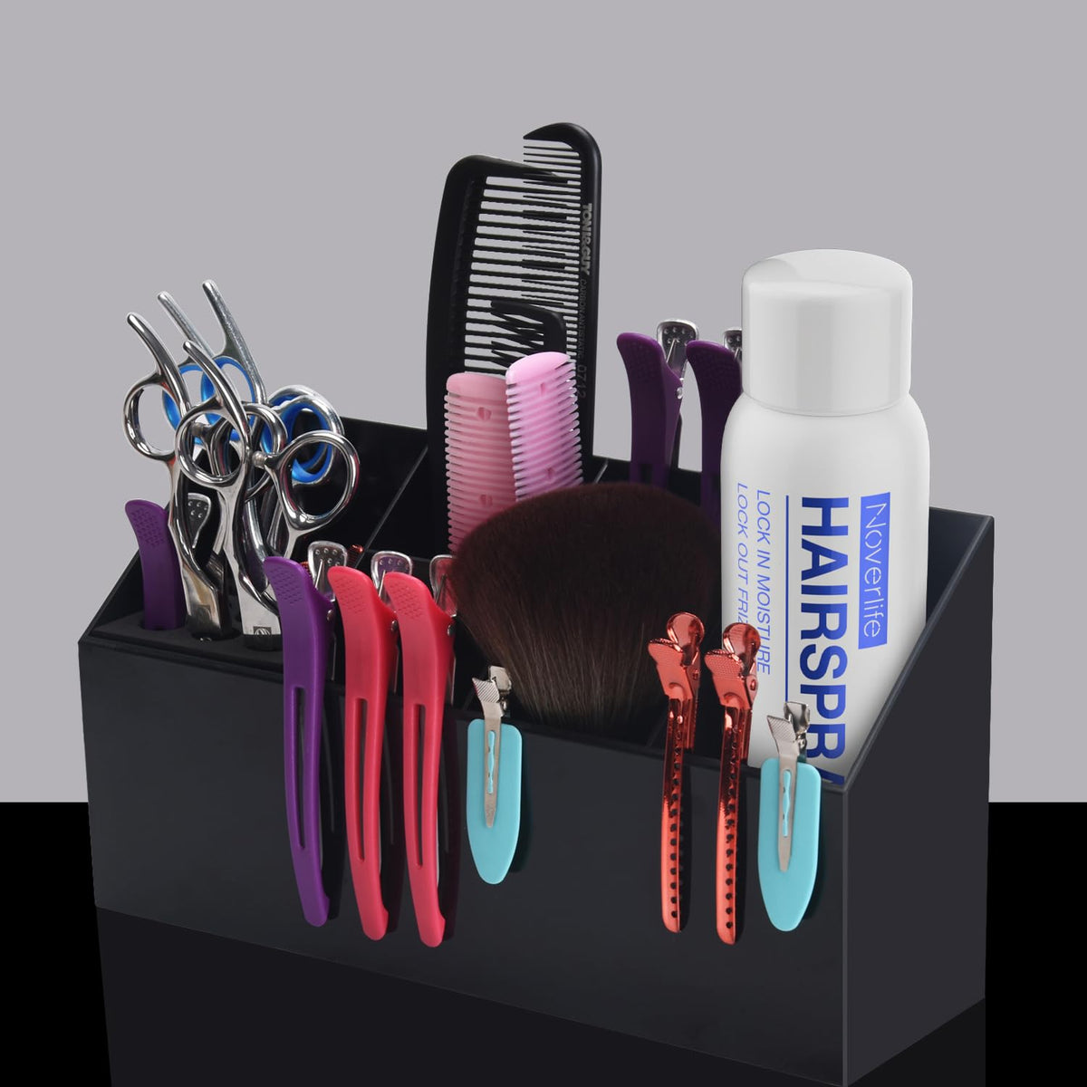 Noverlife salon counter organizer with multiple shears and brushes