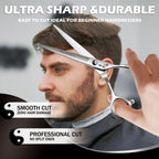 Side profile view demonstrating the lightweight and balanced construction of the professional styling scissors