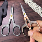 Large finger hole personal grooming shears for precise mustache trimming
