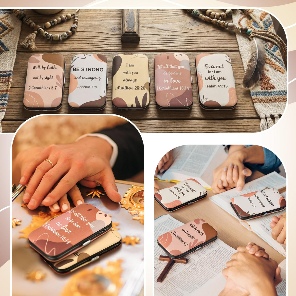 Portable leather case for Christian religious party favors