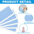 Canipha double sided hair tape sheets demonstrating the easy peel medical grade adhesive backing layer