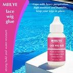 MIILYE hair replacement adhesive liquid applying white on skin before drying clear