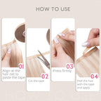 WENNALIFE transparent hair extension replacement tape applied cleanly on an extension weft