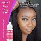 MIILYE waterproof sweat proof lace front wig glue bottle with precision applicator tip