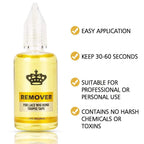 Amyqueen wig glue remover bottle showing citrus oil ingredients for sensitive scalps