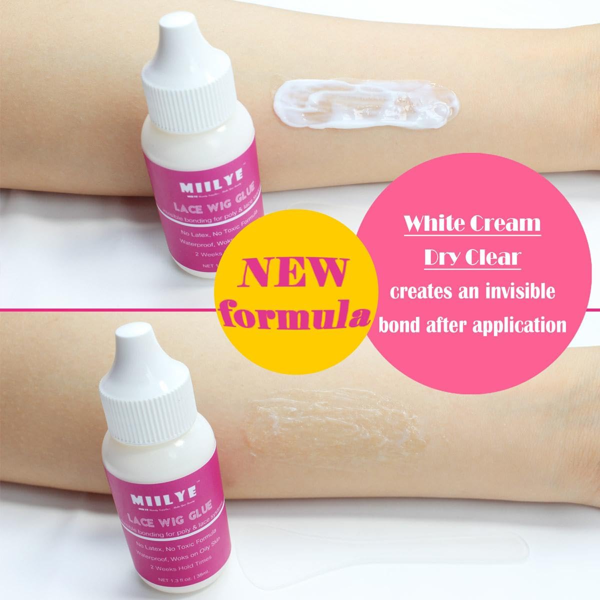 MIILYE professional grade lace toupee adhesive for high humidity and oily skin hold