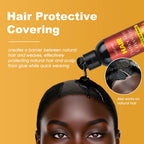 Close up of the black weave glue protective shield formula highlighting its quick dry texture.