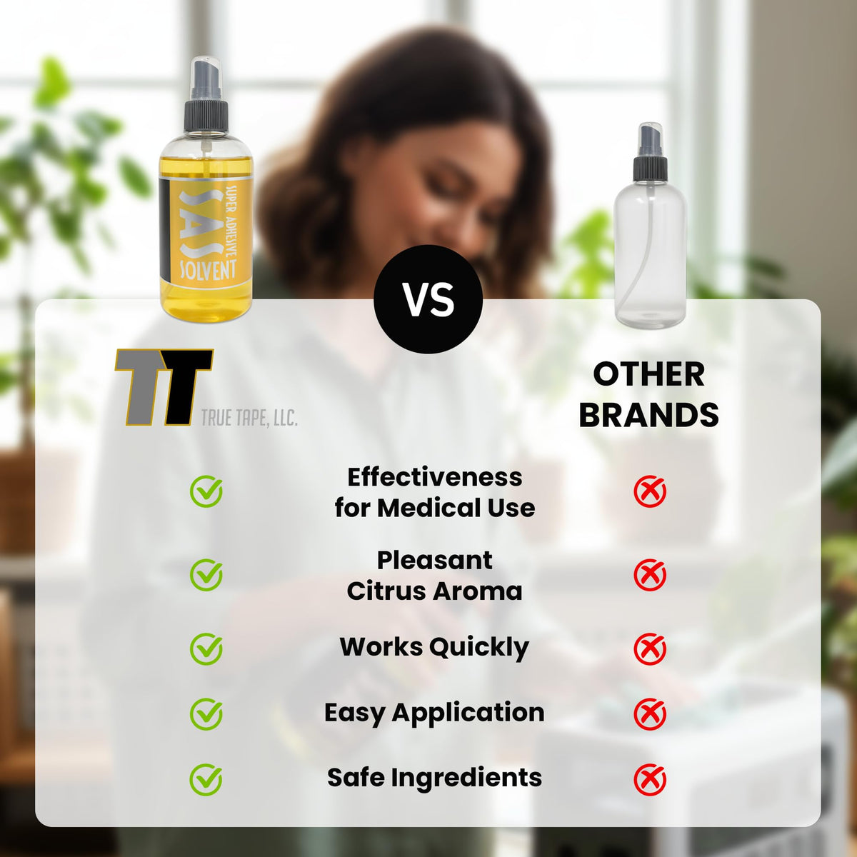 Supertape SAS eight ounce bottle showcasing branding and product description