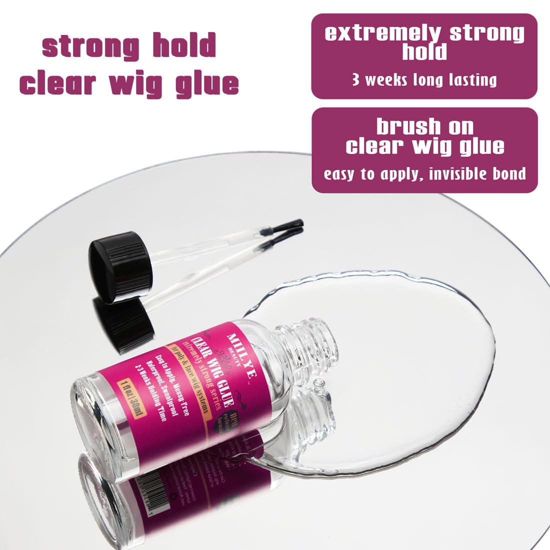 Fast acting lace adhesive remover bottle with spray nozzle for safe hairpiece detachment