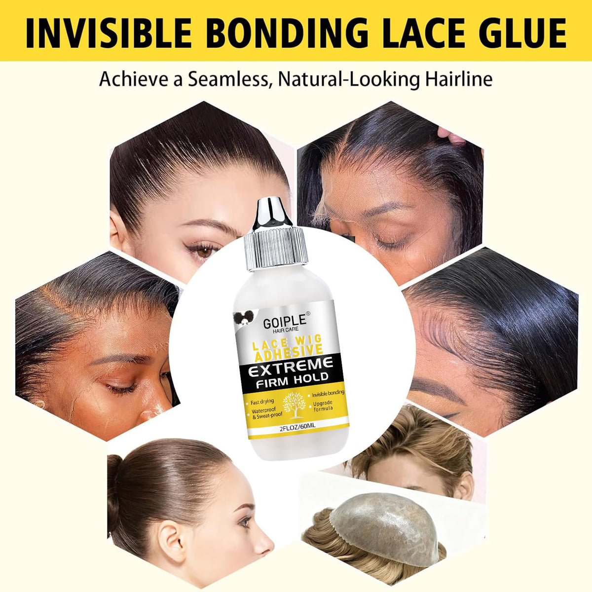 Goiple invisible hair replacement glue clear layer demonstration
