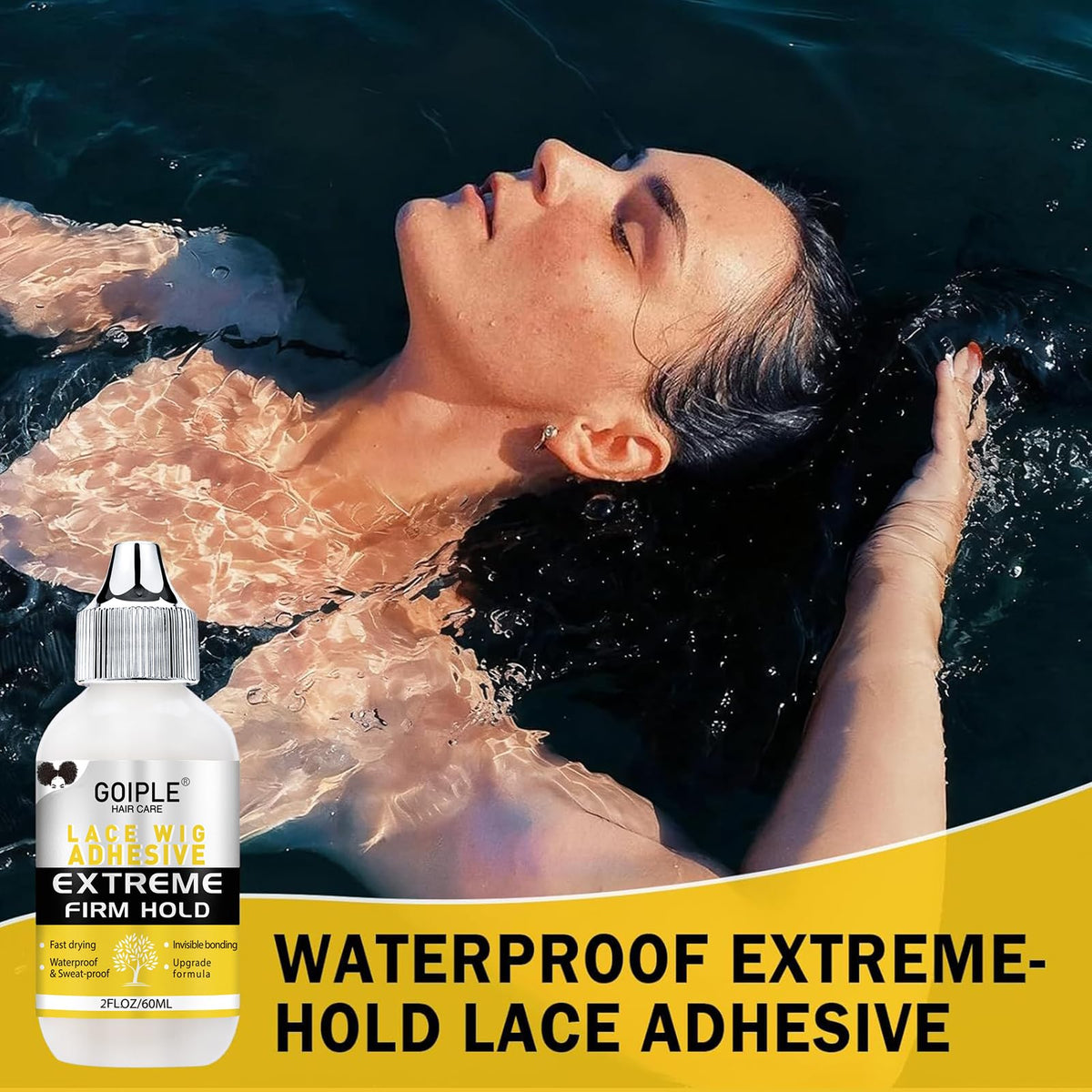 Goiple extra strong hold silicone adhesive bottle for toupees