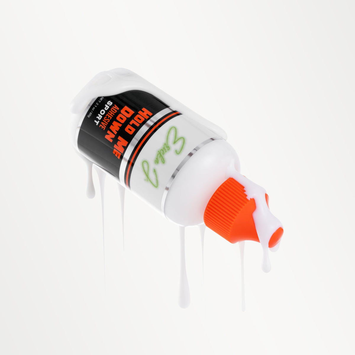 Ericka J Ain't No Other strong hold sport lace glue bottle standing upright.