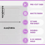 Big Kizzy medical grade replacement tape tabs showing the pre cut clear adhesive sheets