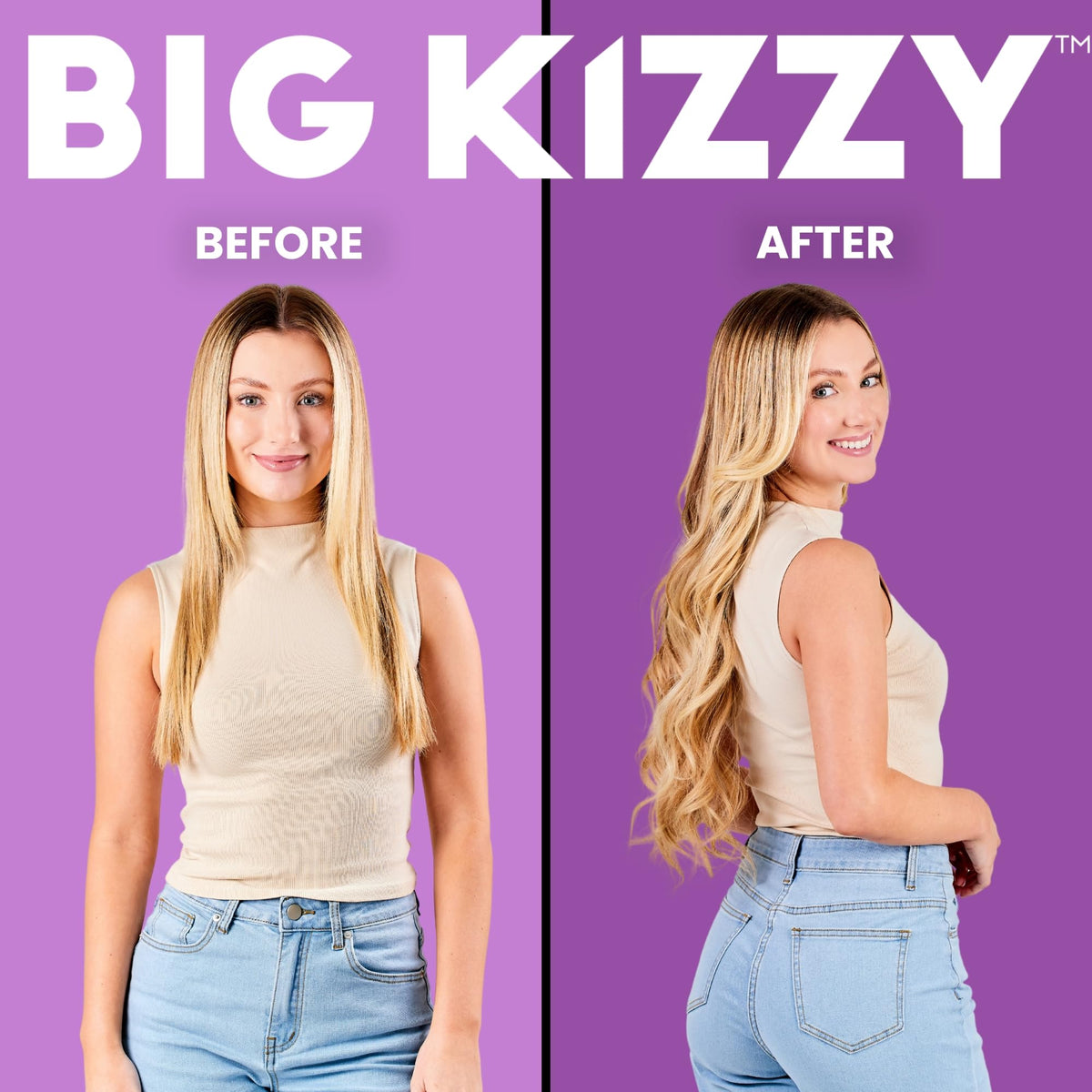 USA imported Big Kizzy extra hold hair extension tape replacement packaging back labels