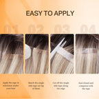 Premium hypoallergenic hair extension tape roll by DOORES for safe and secure long lasting wear.