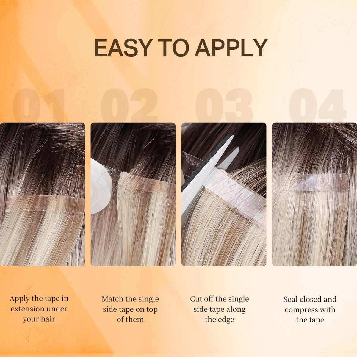 Premium hypoallergenic hair extension tape roll by DOORES for safe and secure long lasting wear.