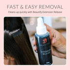 Skin safe acrylic hair weft adhesive tabs rear information view