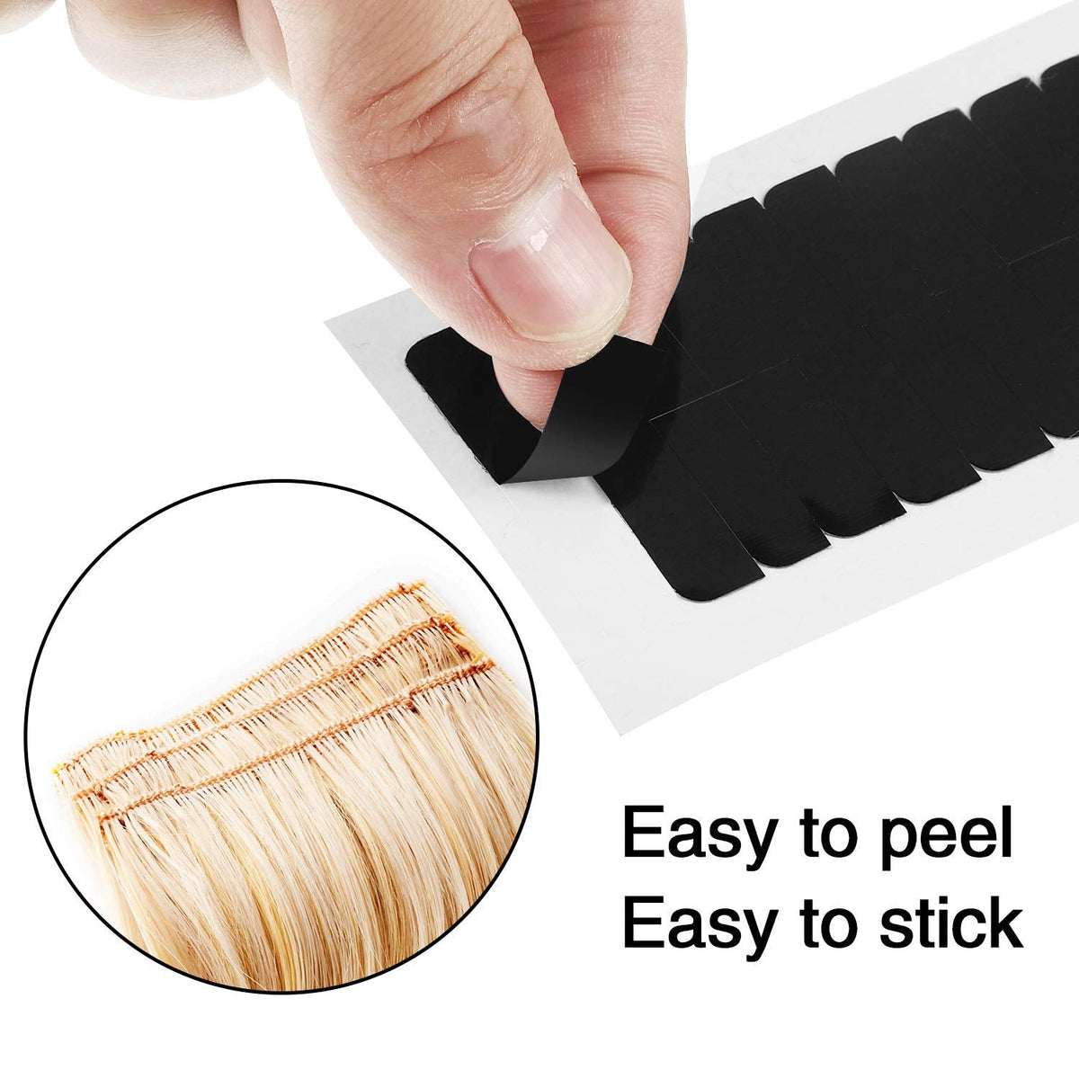 Blulu hair extension replacement strips sheet layout showing twelve individual pieces