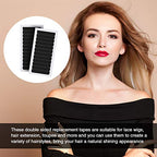 Blulu seamless hair extension replacement system showing application on dark hair roots