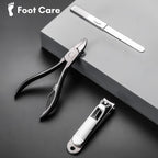 Manicure and pedicure kit in brown PU leather storage case