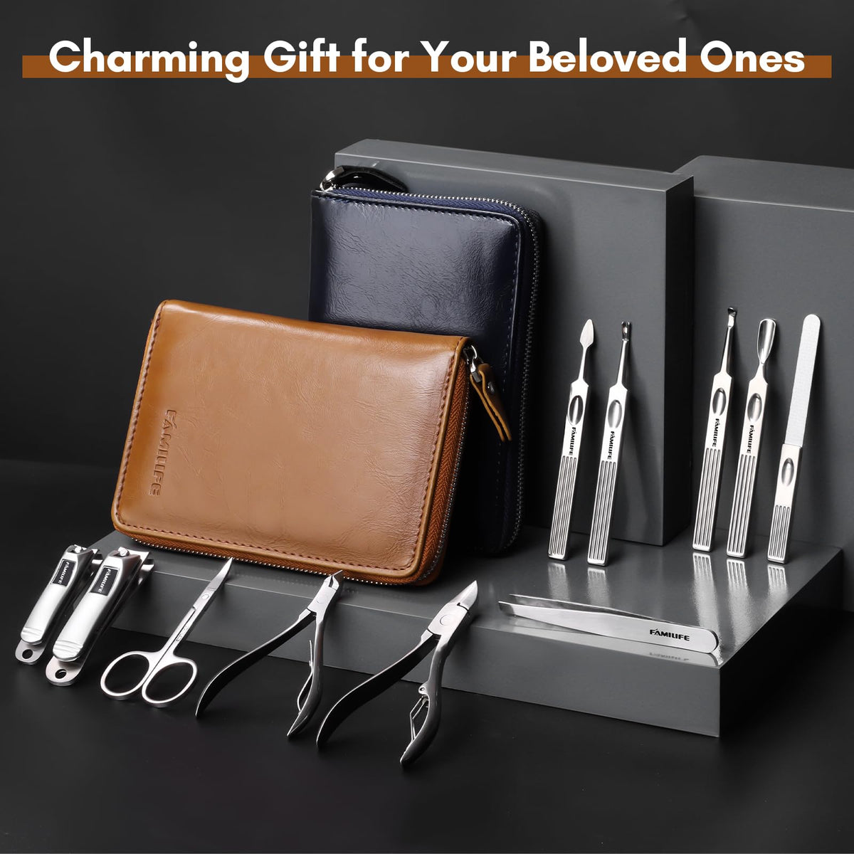 Familife grooming kit showing variety of tools included