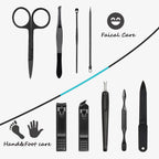 Hantekas manicure set inside compact travel pouch