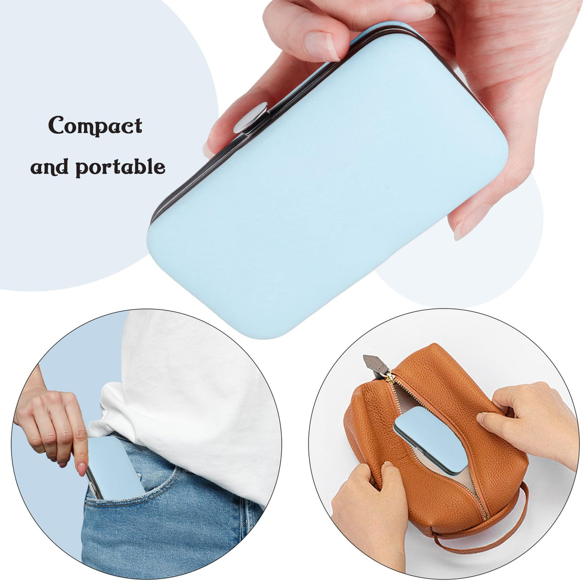 Compact 8 piece nail grooming set for travel