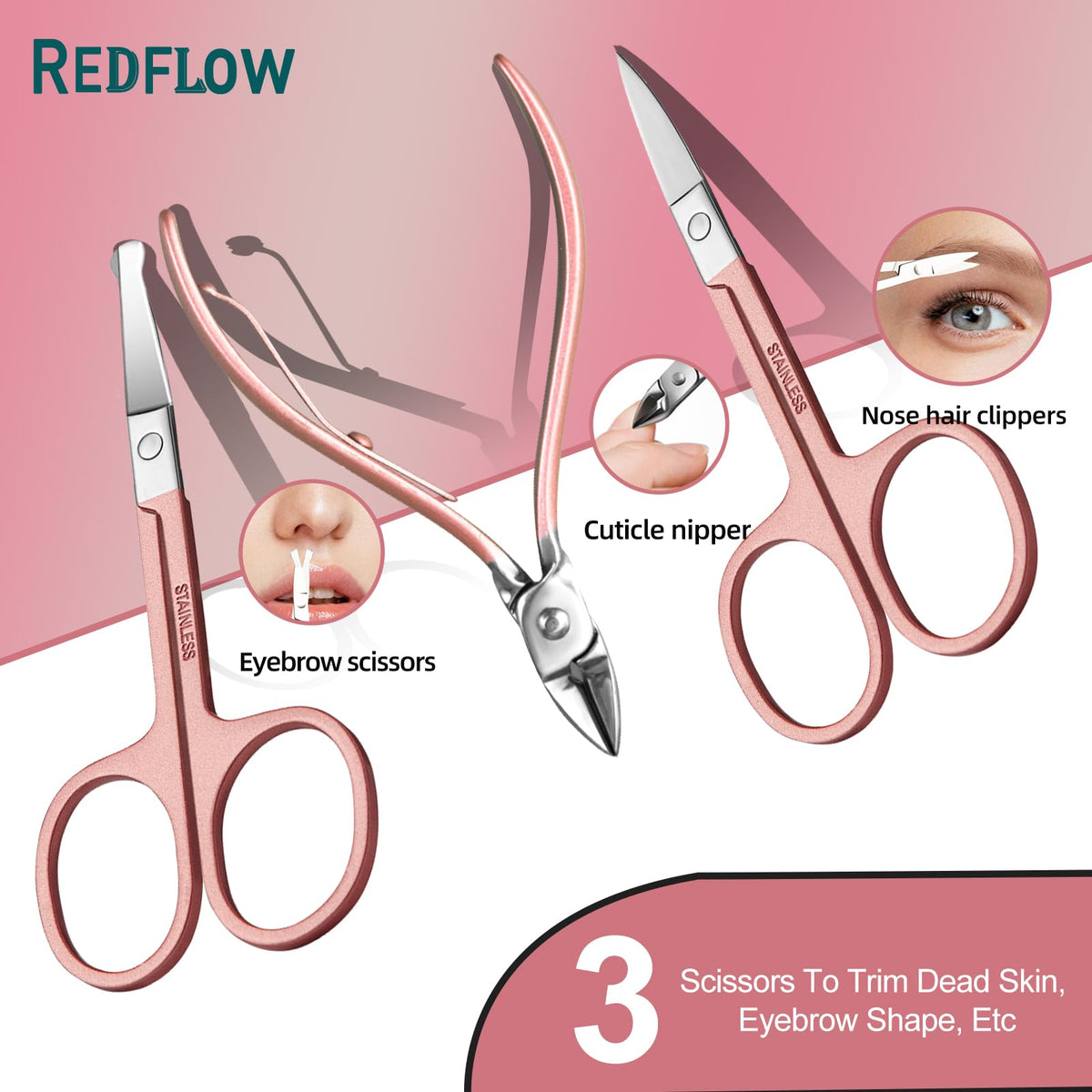 RedFlow stainless steel nail care set contents