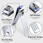Stainless steel nail clipper tools inside travel case