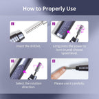 Professional manicure set with 6 interchangeable metal bits