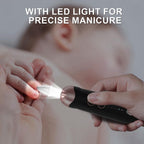 Karrong electric nail file system securely packed inside its premium travel storage pouch.