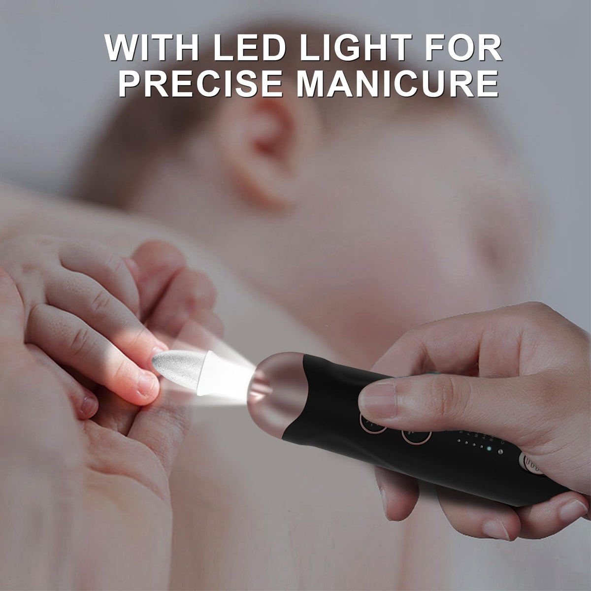 Karrong electric nail file system securely packed inside its premium travel storage pouch.